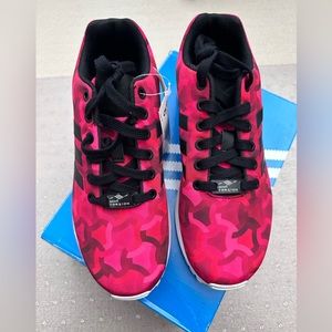 🆕 new in box women size 6.5 adidas originals red sneakers zx flux